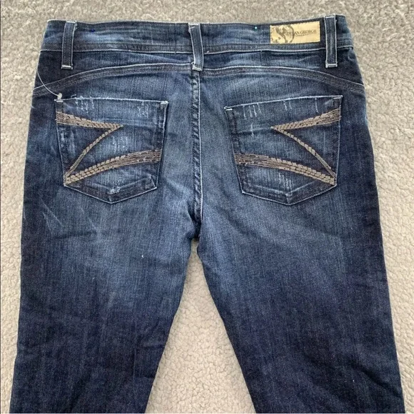 Dylan&George Alexandra Flare Y2K Vintage Low Rise Women Jeans Blue Distressed 26 - Picture 6 of 11